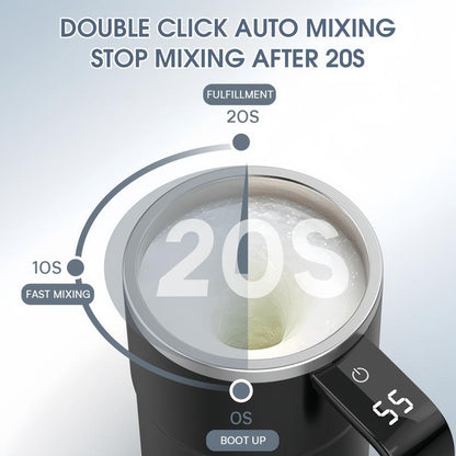 Intelligent Coffee Cup with Lid, 1/3 Counts Automatic Stirring Cup with Temperature Display, USB Rechargeable Stirring Cup for Coffee, Tea, Hot Chocolate, Gift,Gifts for Women, Mug